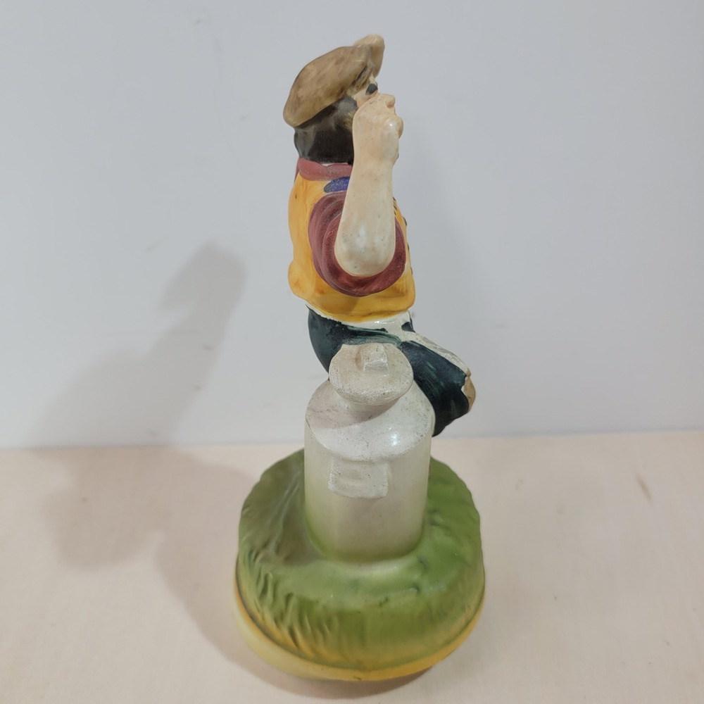 CMI Boston 1972 Porcelain Figurine Man with Milk Can Musical Movement - Picture 2 of 7